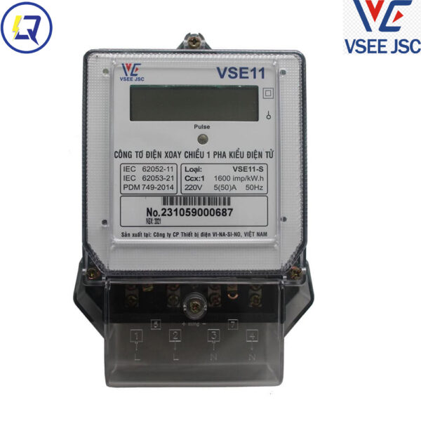 Vinasino-VSE11-S: CÔNG TƠ ĐIỆN TỬ  1 PHA - 1 BIỂU GIÁ