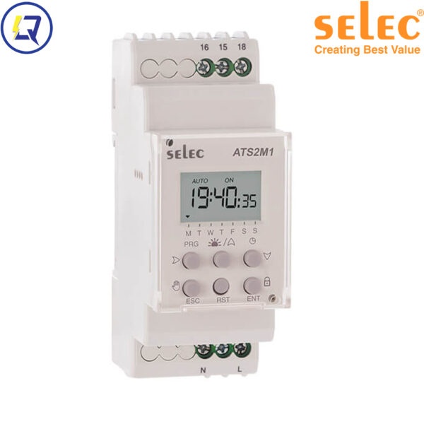 Selec-TS2M1-1-16A-230V : Timer 24H hiển thị màn hình LCD