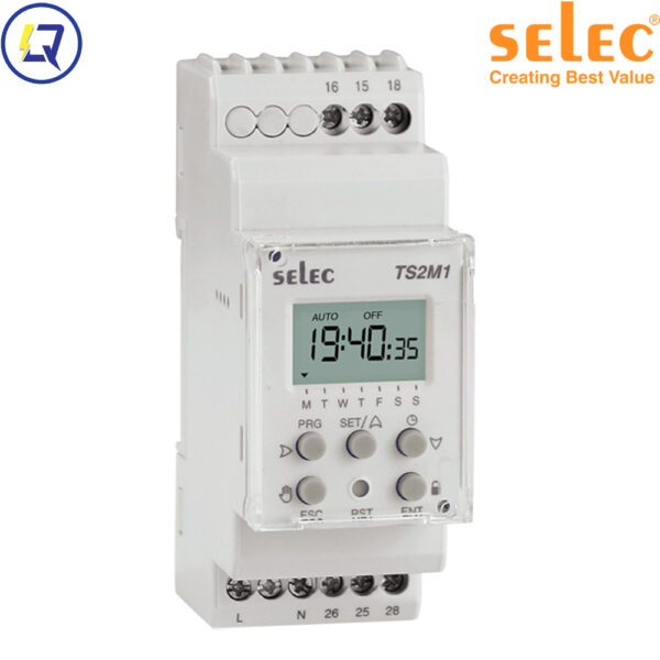 Selec-TS2M1-2-16A-230V : Timer 24H hiển thị màn hình LCD