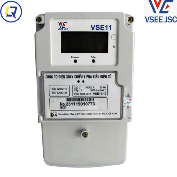 Vinasino-VSE11-10: CÔNG TƠ ĐIỆN TỬ  1 PHA - 1 BIỂU GIÁ