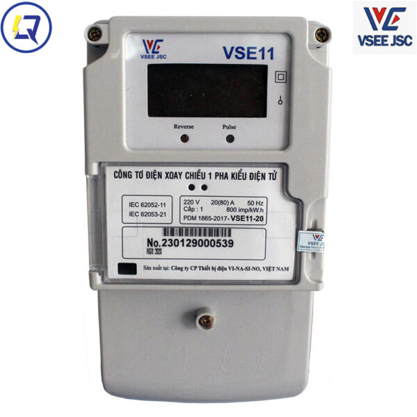 Vinasino-VSE11-20: CÔNG TƠ ĐIỆN TỬ  1 PHA - 1 BIỂU GIÁ