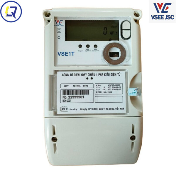 Vinasino-VSE1T-10100: CÔNG TƠ ĐIỆN TỬ  1 PHA - 3 BIỂU GIÁ TRỰC TIẾP