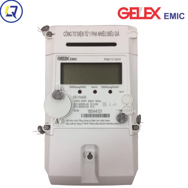 Gelex Emic-CE-11mGs: Điện tử 1 pha 3 giá gián tiếp 5/10(A)