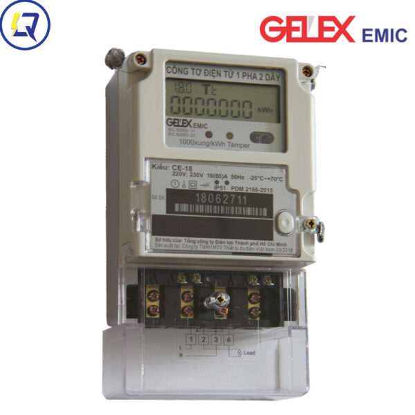 Gelex Emic-CE-18: Điện tử 1 pha 1 giá 5/80(A)