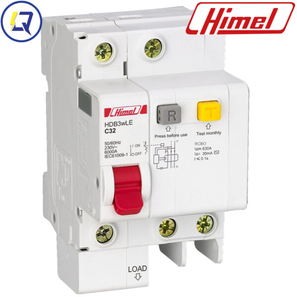 Himel HDB3WLEN1C63 : RCBO 1P+N 63A-6KA-30mA