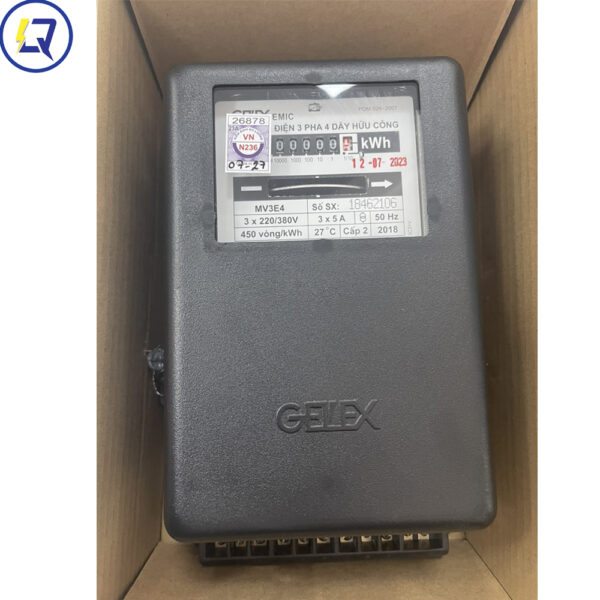 Gelex Emic-MV3E4R: Công Tơ 3 Pha 220/380V 3x5A Gián Tiếp 380V Hoặc 100V, Vô Công - Hình ảnh 2