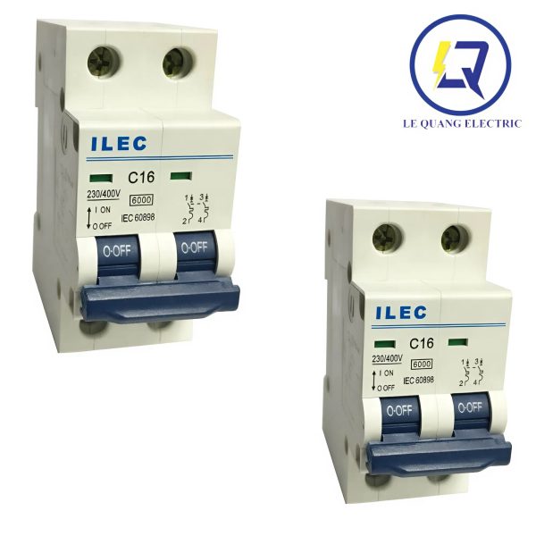 ILEC IB-C225: CB TÉP 2 POLE 6kA 25A (MCB LOẠI C)